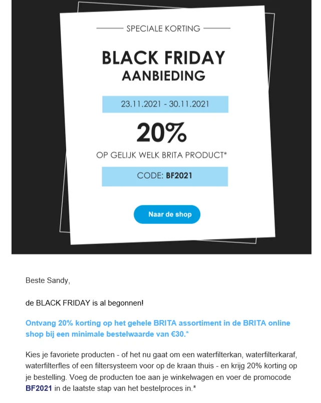 Ontvang 20% korting op het gehele BRITA assor...