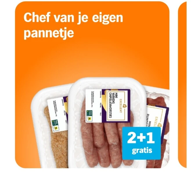 AH vanaf maandag 2+1 ah excellent mini sintle...