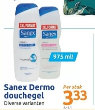 Action sanex dermo dochegel 975ml voor €3.33,...