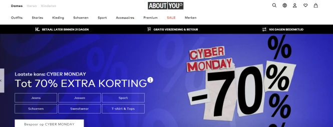 Cyber Monday bij About You: tot -70% korting...