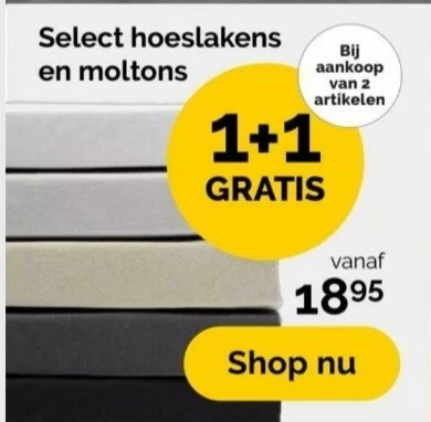 Beter bed 1+1 select hoeslakens en moltons ge...