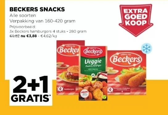 Jumbo 2+1 beckers snacks, 3+1 kidibul, 3+1 la...