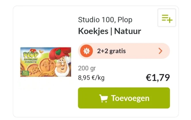 Delhaize 2+2 gratis studio100 plop koeken. de...