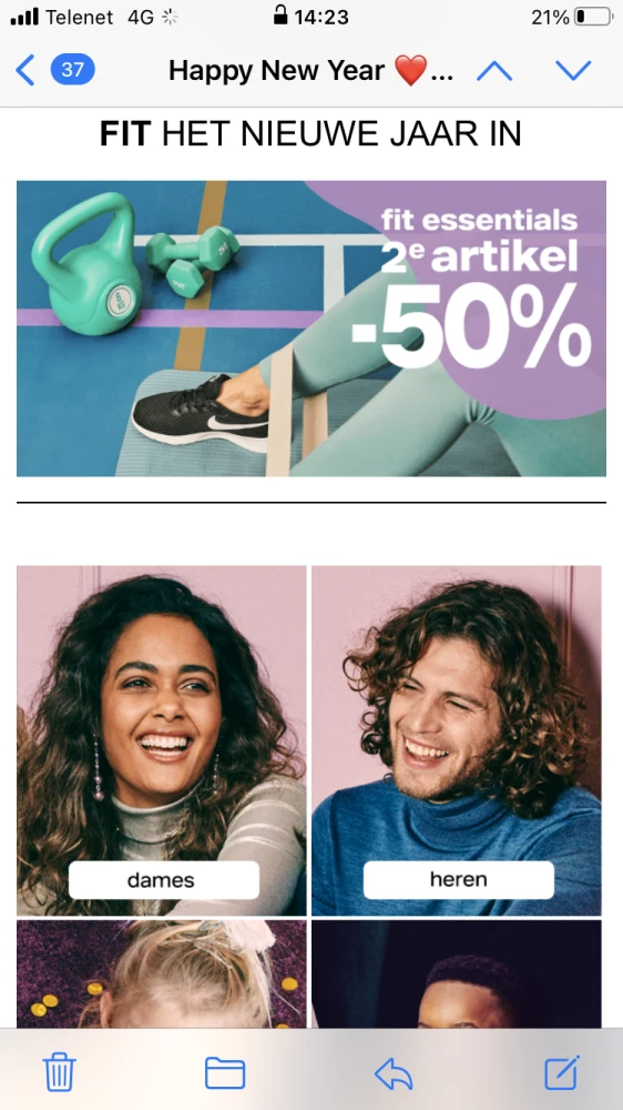 Bij Vanharen alle fit essentials 2 de -50% om...