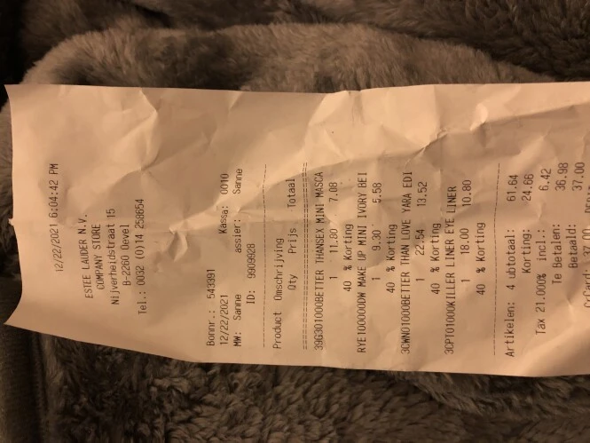 Mooie korting bij Estee Lauder Companie store...