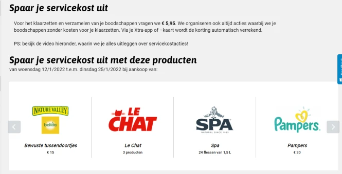 Spaar je servicekost van woensdag 12/1/2022 t...