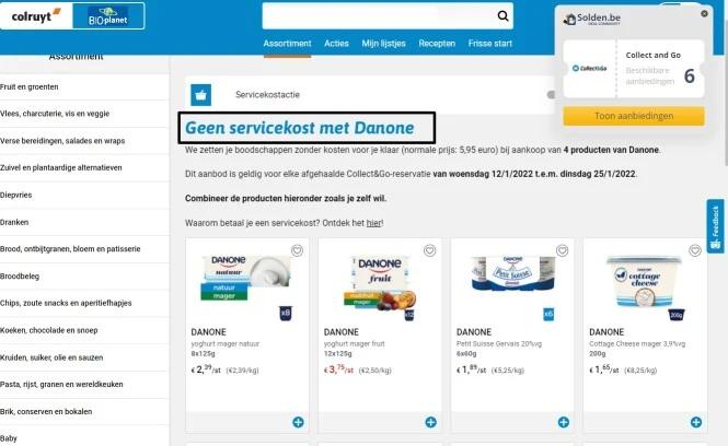 Geen servicekost met Danone We zetten je bood...
