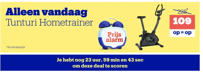 BOL.COM prijsalarm nu Tunturi Hometrainer 109...