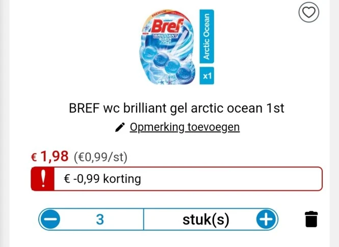 Collect&go rode prijs op bref en vanaf volgen...