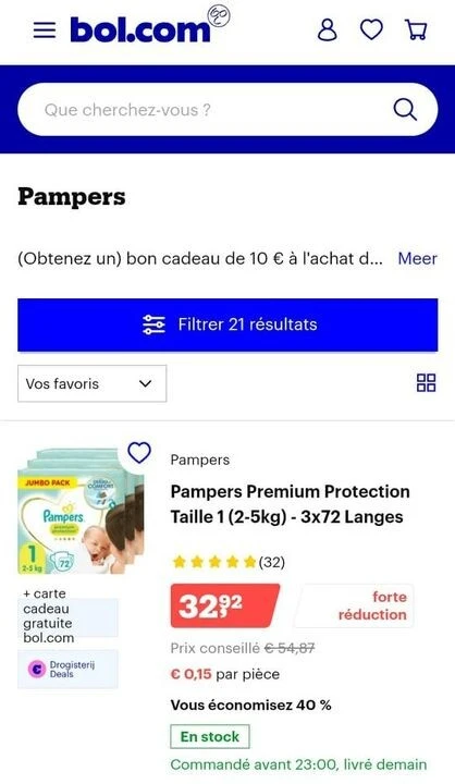 Bol bon cadeau à l’achat de Pampers... 🤩 Ac...