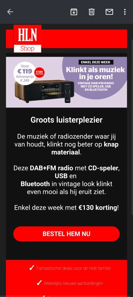 Weekactie in de HLN shop: €130 korting op dez...