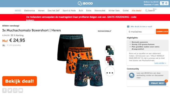 Gratis verzending op iBOOD vandaag als je de...