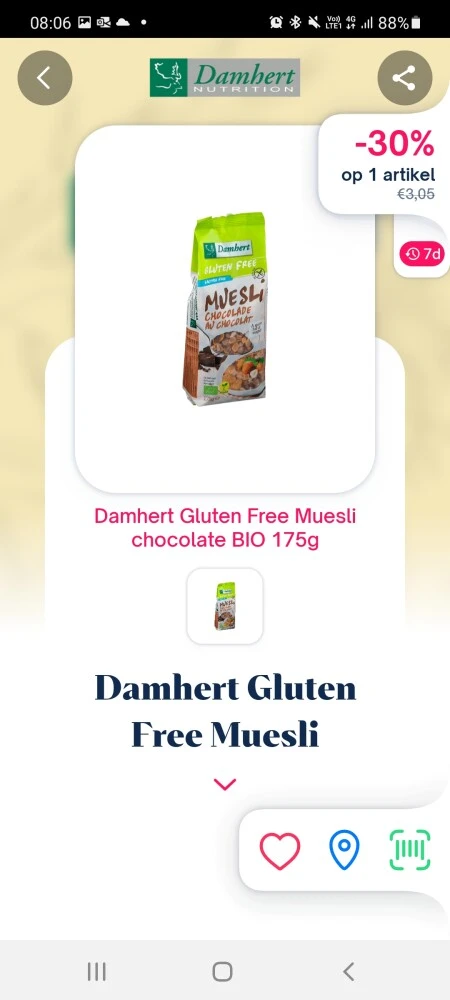 Shopmium 30% terugbetaald damhert gluten free...