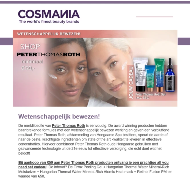 Bij cosmania.nl krijg je bij aankoop van €50...