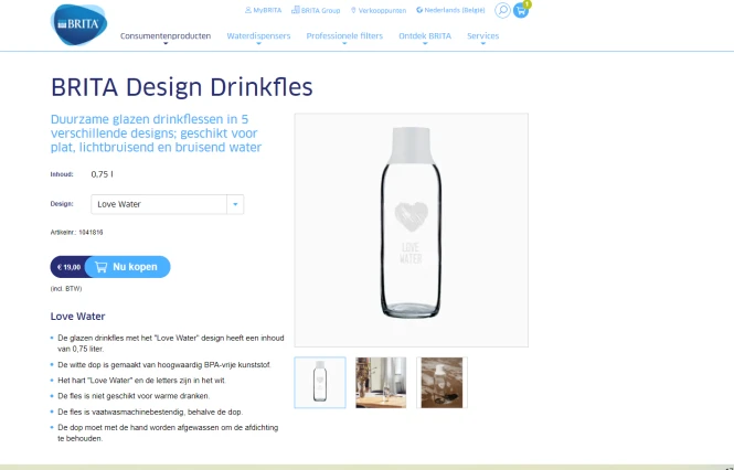 Bij brita krijg je nu een gratis glazen drink...