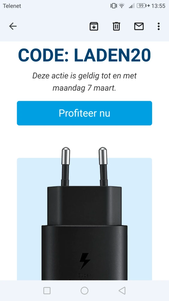 -20% op alle opladers en kabels www.gsmpunt....