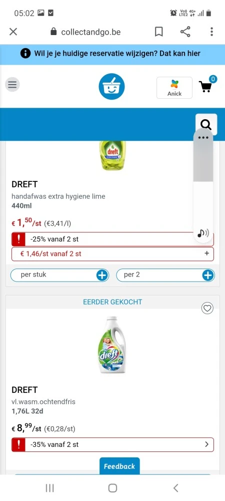 Collect and go dreft afwasmiddel momenteel ro...