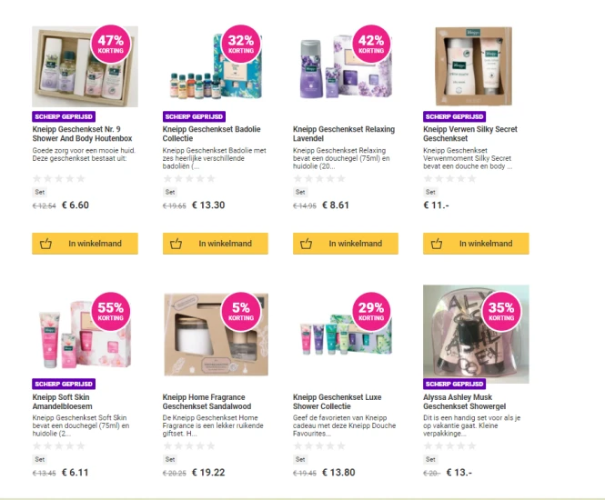 Bij drogisterij.net is er tot -55% korting op...