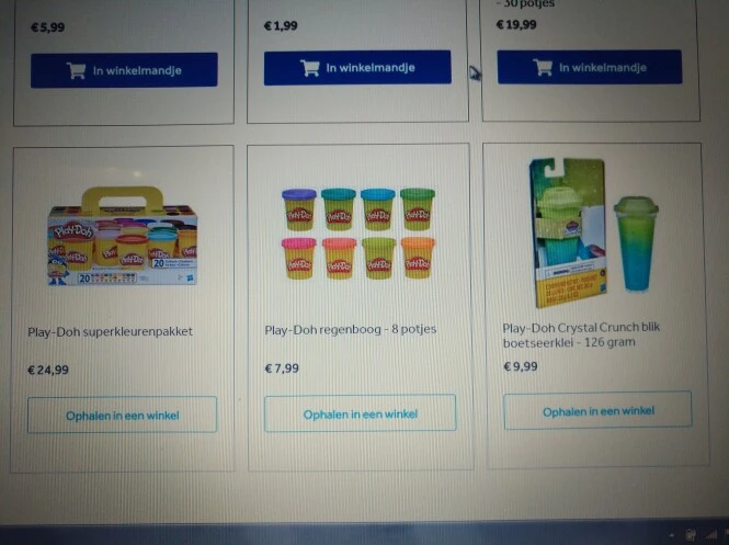 Bij Intertoys 1+1 gratis op selectie play-doh...