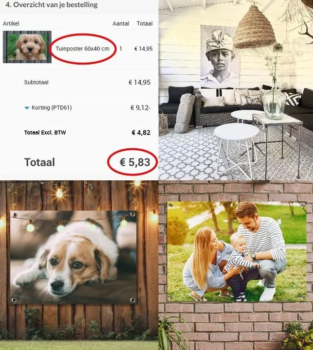 Tuinposter met 61% korting 😱 koopje? Gebruik...