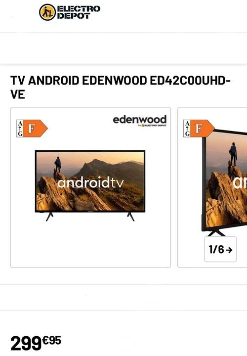 42’’ 4K TV van Edenwood voor 299,95€ Vind ik...