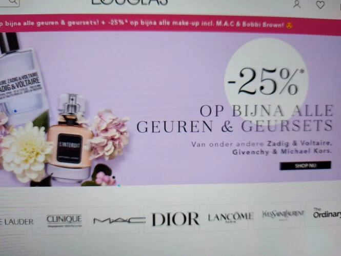 douglas.be -25% op bijna alle geuren & geurse...