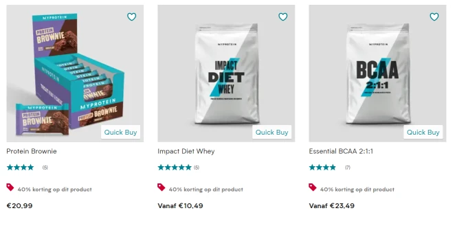 Bij MyProtein is er 40% korting op een select...
