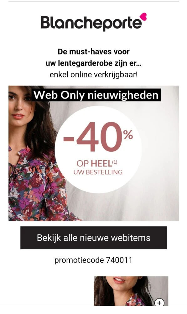 Blancheporte web only nieuwigheden -40% op he...