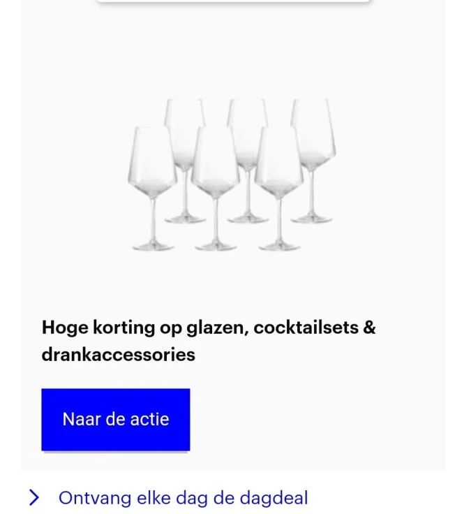 Bol.com dagdeal korting op glazen, coctailset...