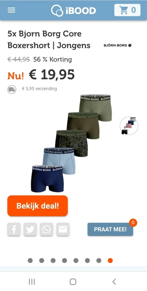 ibood.com dagdeal 5x Bjorn Borg core boxersho...