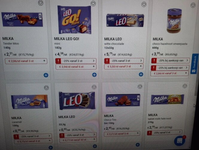 Collect and go een selectie milka producten r...