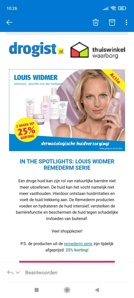 Bij drogist.nl is er tot -25% op Louis widmer...