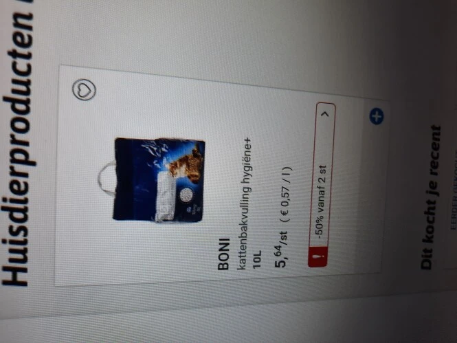 Collect and go vanaf 18/5 boni kattenbakvulli...