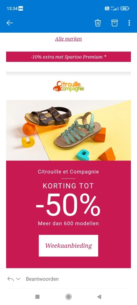 Bij spartoo.be is er Tot 50% korting op Citro...