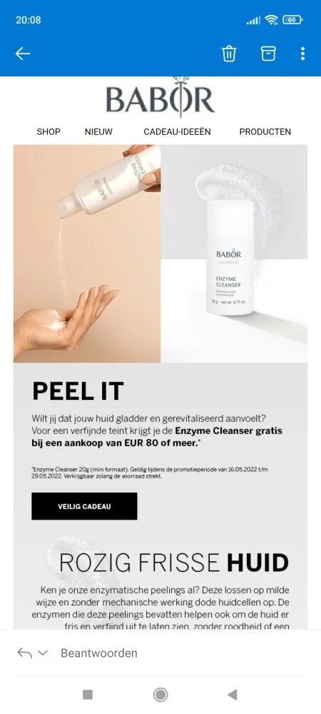 Bij Babor krijg je een gratis Enzyme Cleanser...