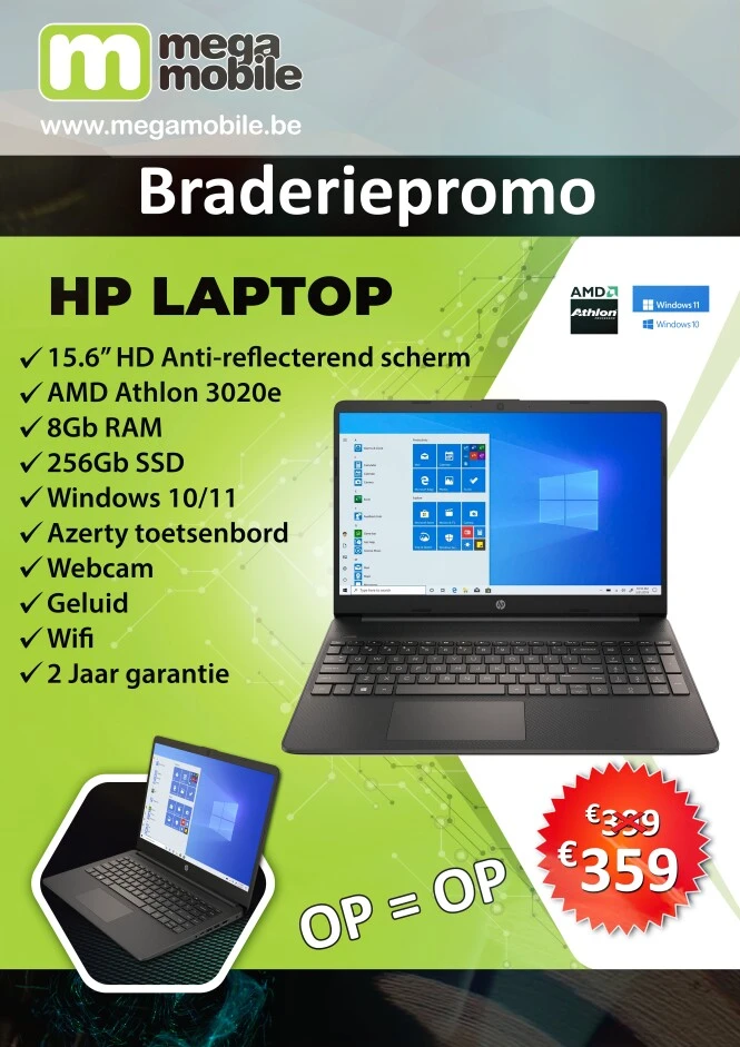 HP 15.6''HD AG Laptop, Athlon 3020e 8GB RAM,...