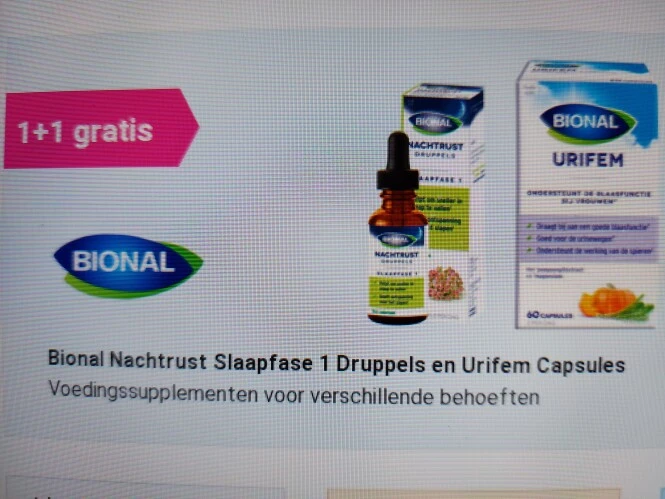 deonlinedrogist.nl 1+1 op bional