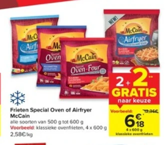 Wie fan is van MC cain frietjes nu 2+2 in de...