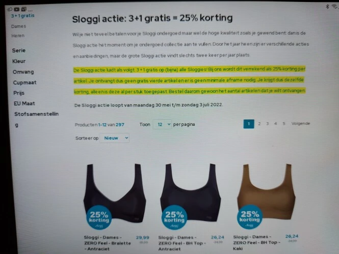 sloggies.be 3+1gratis = 25% korting op een se...