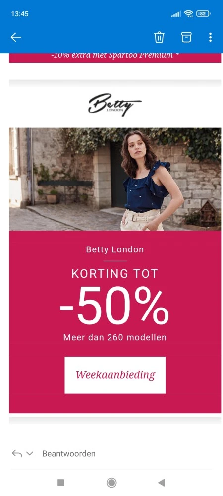 Bij spartoo be is er tem 07/06 Tot 50% kortin...