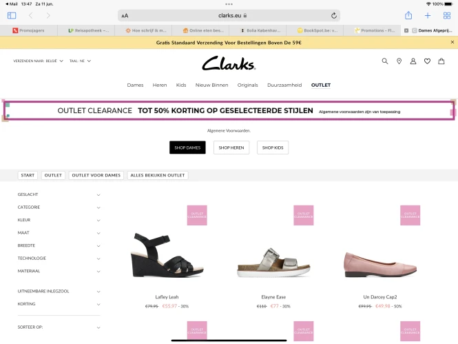 Clarks - 50 % op geselecteerde items - https:...