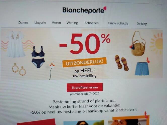 Blancheporte -50% uitzondelijk op heel uw bes...
