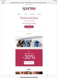 Weekaanbieding Spartoo op crocs 30% + -10% e...