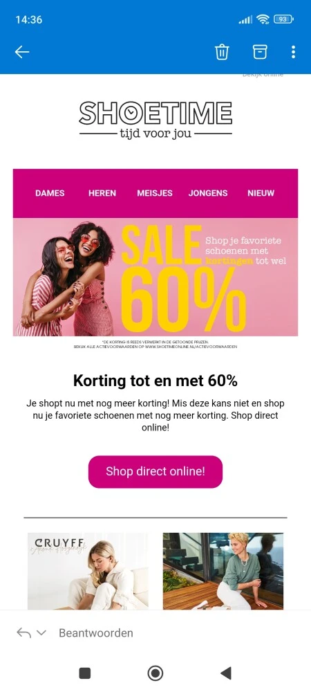 Solden bij shoetime.nl met korting tot -60% o...