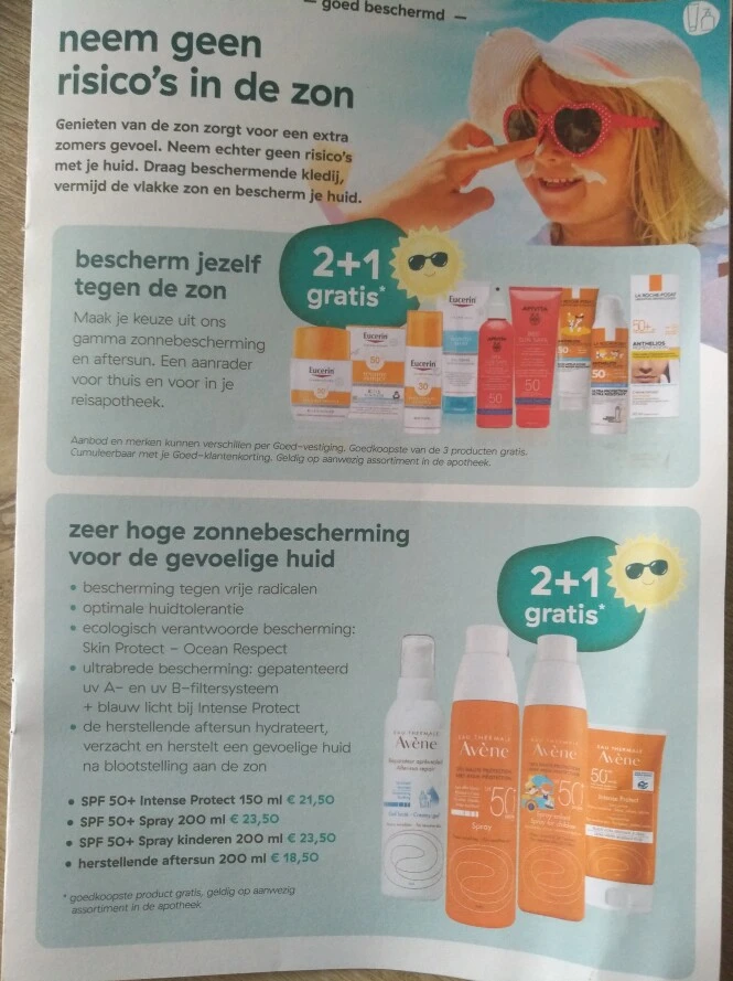 2+1 gratis op zonneproducten en aftersun v Av...
