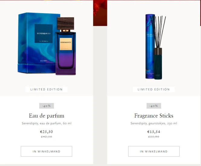 Bij Rituals is er 40% - 50% korting op Serend...