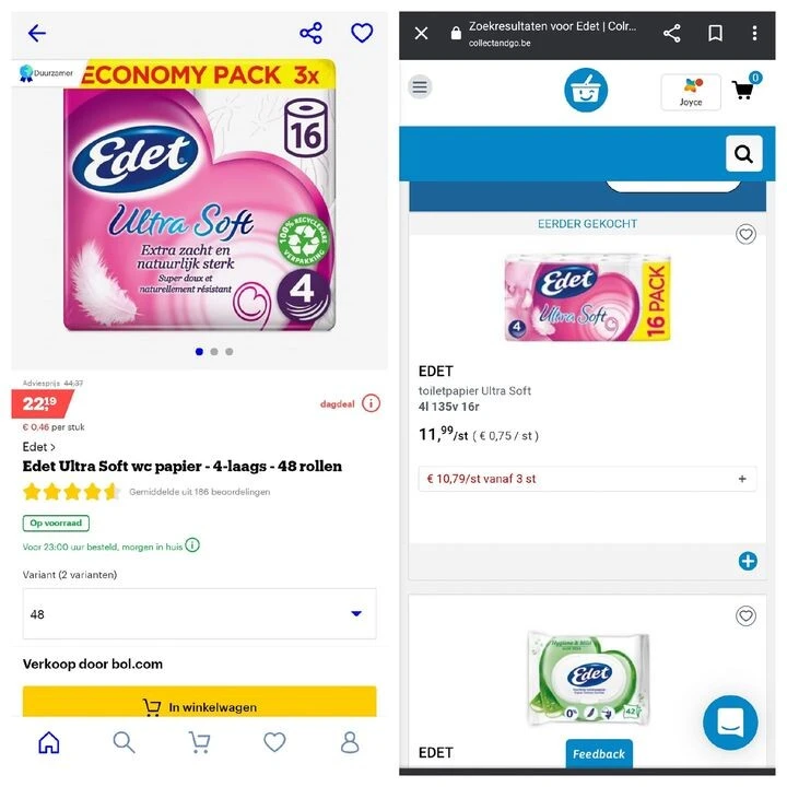 Edet toiletpapier. Dagdeal bij bol.com Wel go...