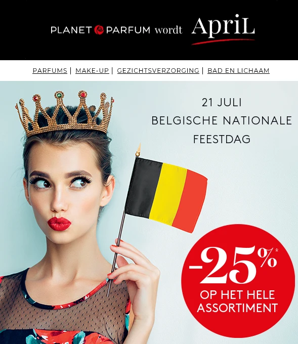 Bij April is er op 21/07 25% korting op het h...