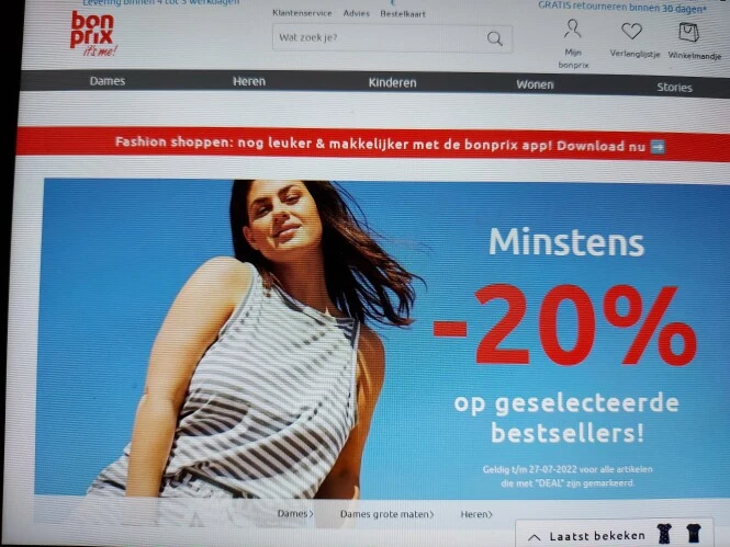 Bonprix minstens 20% korting op geselecteerde...