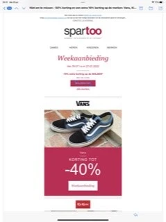 Bij spartoo.be krijg je 10% extra korting op...